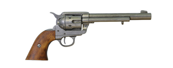 old west revolver on transparent background