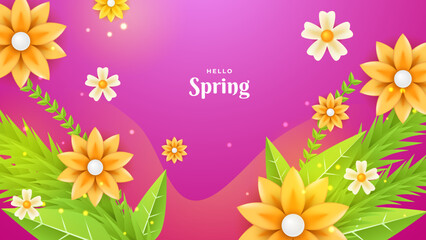 Spring botanical flower nature spring purple background vector