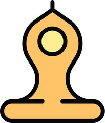 Buddhist yoga icon. Outline Buddhist yoga vector icon for web design isolated on white background color flat