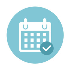 Calendar icon on blue circle background