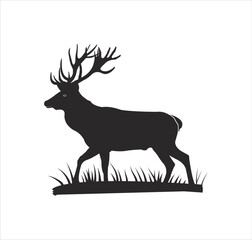 deer-horin vector black pictur