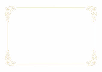 Flourish blossom flower bud plant foliage golden vintage banner frame line vector illustration