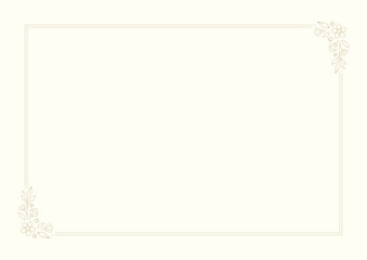 Floral frame antique banner blossom border for wedding invitation greeting card design line vintage vector illustration