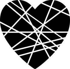 Herz Silhouette mit Linien - Verbindungen, Zusammenhalt und Liebe, starke Emotionen