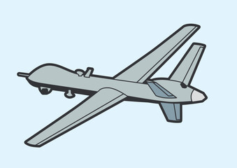 MILITARY DRONE - VECTOR ILLUSTRATOR ON WHITE BACKGROUND - VECTOR_T401 : 581755506