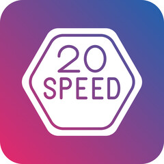 Vector Design 20 Speed Limit Icon Style