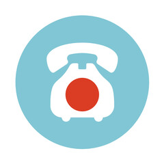 Classic phone icon on a blue circle background
