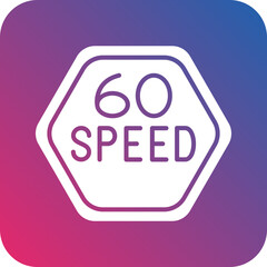 Vector Design 60 Speed Limit Icon Style