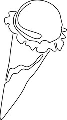 Ice cream ball in cone