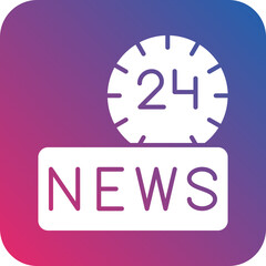 Vector Design 24 Hours News Icon Style