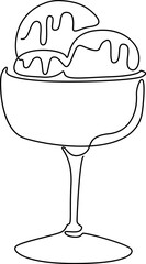 Ice cream balls on glass vase