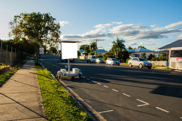 Blank billboard trailer advertising business local business street cars editable
