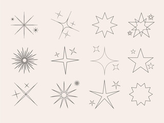 hand drawn sparkling star collection, ramadan celebration