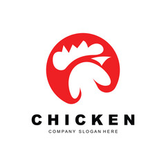 Obraz premium Chicken Logo, Farm Animal Vector, Design For Chicken Farm, Fried Chicken Restaurant, Cafe