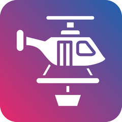 Vector Design Firefighter Helicopter Icon Style