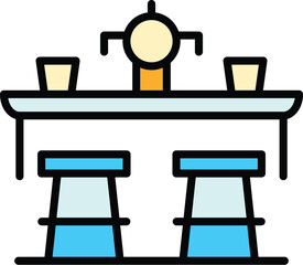 Beer counter icon. Outline Beer counter vector icon for web design isolated on white background color flat