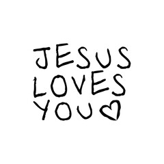 Jesus loves you icon isolated on transparent background