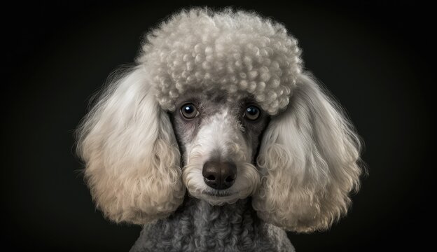Pudel. Portrait. Generative AI image