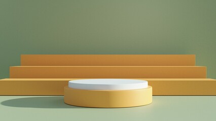 Podium Background 3D ,There is an area for displaying products ,promote products, Product presentation,3D rendering,show cosmetic product display,help the product stand out,3D Mock up,Minimal style,