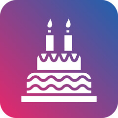 Vector Design Birthday Cake Icon Style