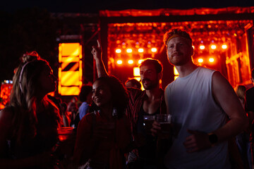 Dancing young people partying