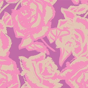 Abstract Rose Floral Seamless Pattern Design © Siu-Hong Mok
