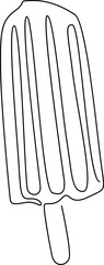 Ice cream on stick in line art