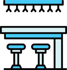 Bar stool icon. Outline Bar stool vector icon for web design isolated on white background color flat
