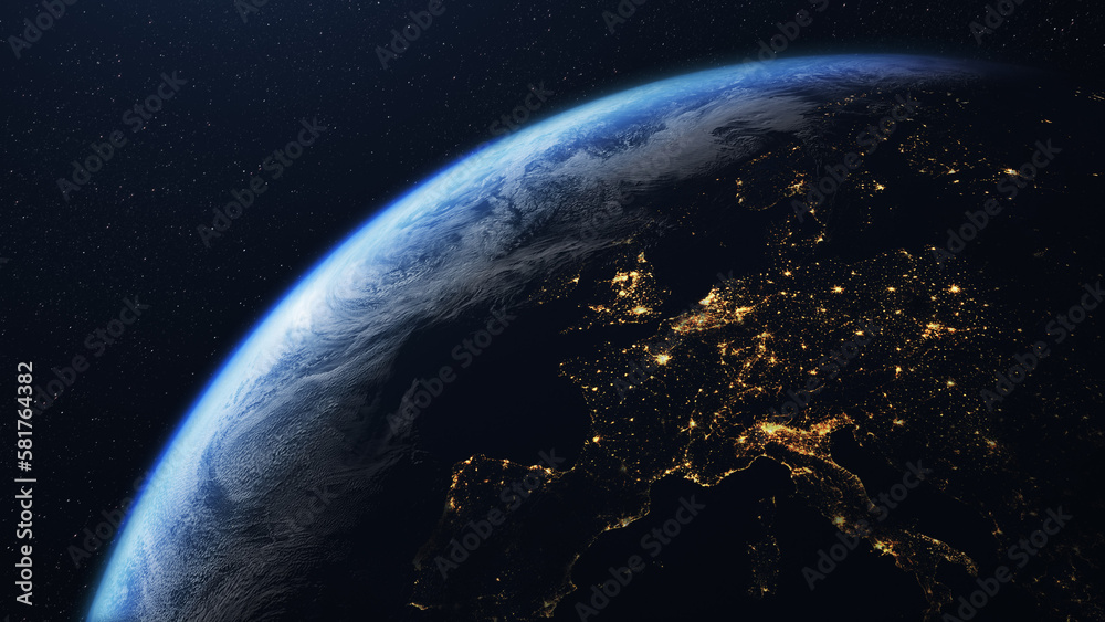 Canvas Prints Europe and planet earth seen from outer space