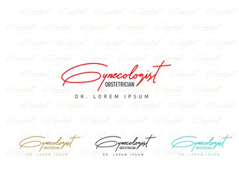 Gynecologist and Obstetrician Logotype and Signature