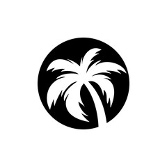 Tropical palm tree icon isolated on transparent background