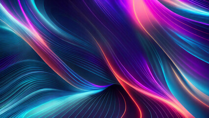 Fototapeta premium Generative AI, generative and AI background with wavy lines offers a whimsical and organic feel to any artwork. Its abstract and surreal nature can evoke various emotions and offer a memorable effect.