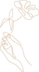 Drawing of hand continuous line art