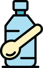 Medical syrup icon. Outline medical syrupvector icon for web design isolated on white background color flat