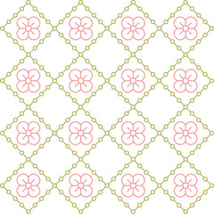 Floral concept pattern design background in simple line style. Pattern graphic used for wallpaper, tile, fabric, textile.