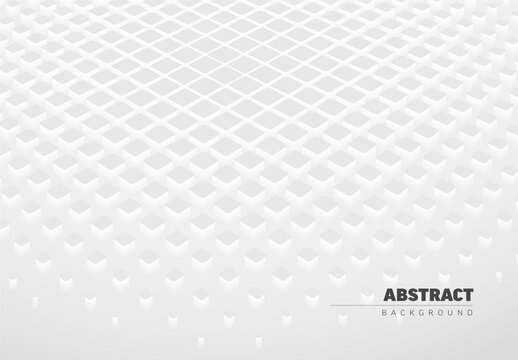 Abstract light gray background made from white cubes with place for your text