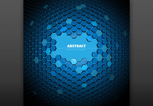 Abstract blue background made from hexagons with place for your text