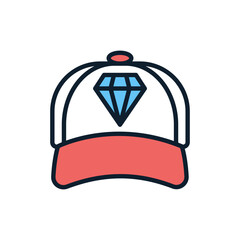 Branding Cap icon in vector. Illustration