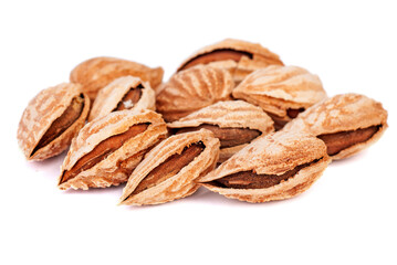 Few roasted cracked uzbek almonds