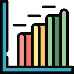 Report graph icon. Outline report graph vector icon for web design isolated on white background color flat