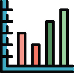 Business chart icon. Outline business chart vector icon for web design isolated on white background color flat