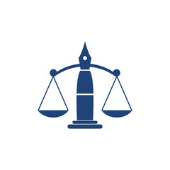 Justice sign logo icon isolated on transparent background