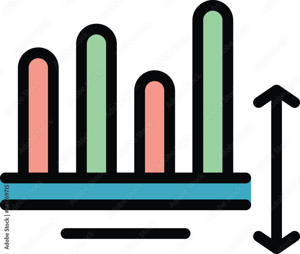 Poster progress business chart icon. outline progress business chart vector icon for web design isolated on