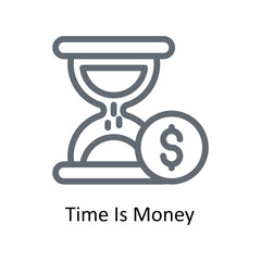 Time Is Money  Vector  outline Icons. Simple stock illustration stock