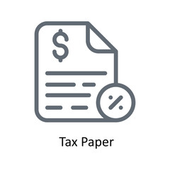 Tax Paper Vector  outline Icons. Simple stock illustration stock
