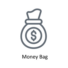 Money Bag Vector  outline Icons. Simple stock illustration stock