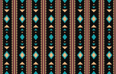 Ikat geometric folklore ornament. Tribal ethnic vector texture. Seamless striped pattern in Aztec style. Figure tribal embroidery. Indian, Scandinavian, Gypsy, Mexican, folk pattern. Boho chic design.
