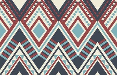 Ikat geometric folklore ornament. Tribal ethnic vector texture. Seamless striped pattern in Aztec style. Figure tribal embroidery. Indian, Scandinavian, Gypsy, Mexican, folk pattern. Boho chic design.