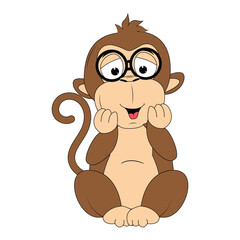 cute monkey animal cartoon illustration