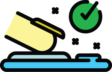 Covid test fingerprint icon. Outline Covid test fingerprint vector icon for web design isolated on white background color flat